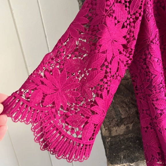 RSVP by TALBOTS LACE TOP SIZE LP DARK RASPBERRY - Picture 4 of 5